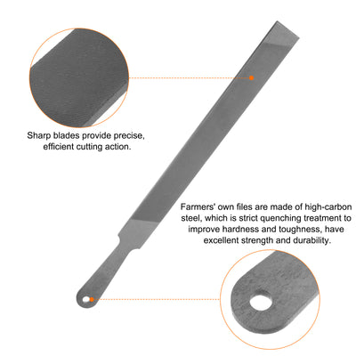 Harfington 2pcs Farmers Own Files 12 Inch High Carbon Steel Single Cut Flat Hand Rasp File