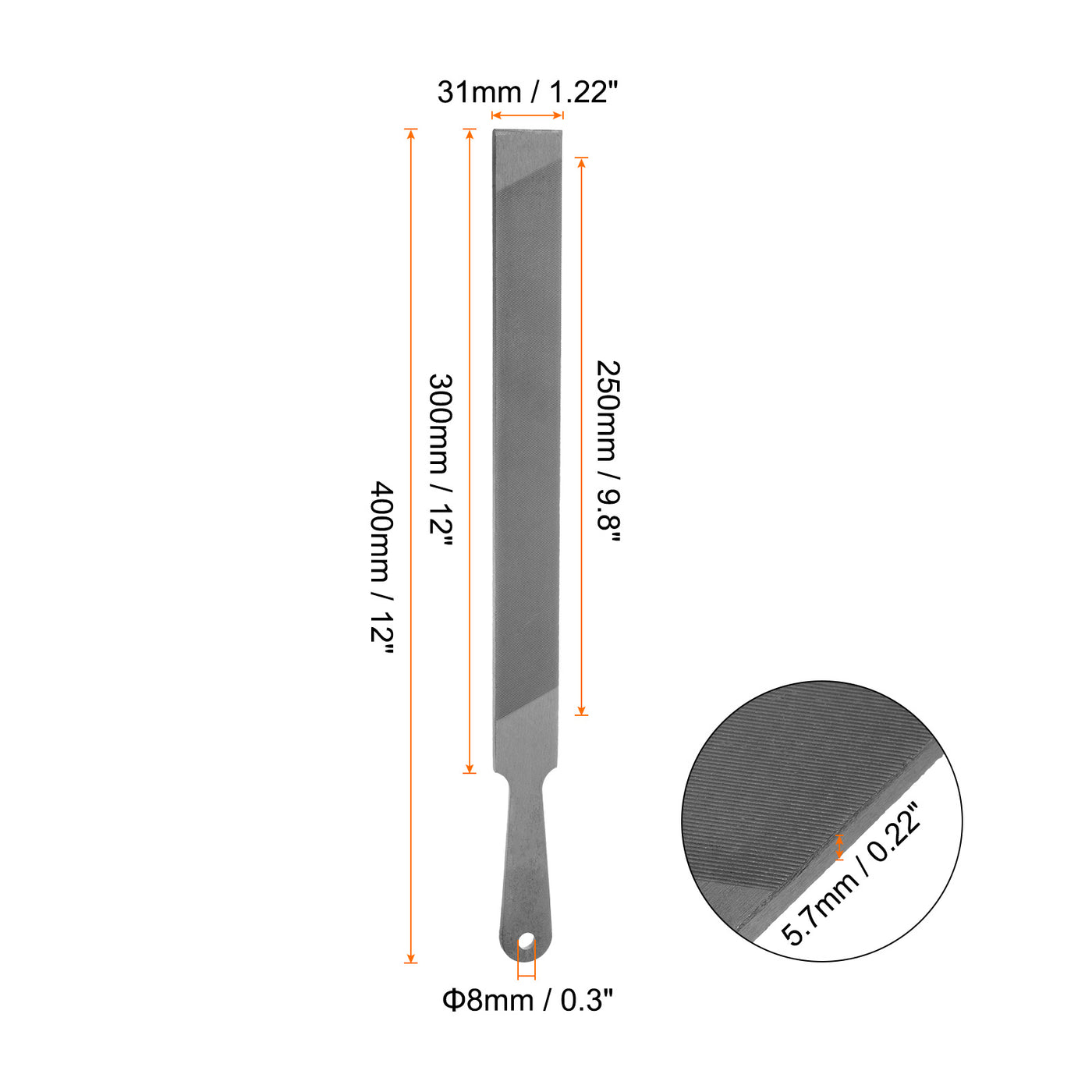 Harfington Farmers Own Files 12 Inch High Carbon Steel Single Cut Flat Hand Rasp File