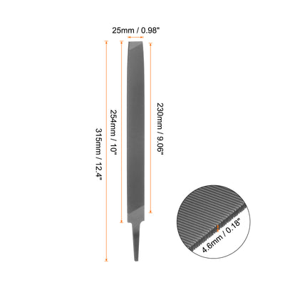 Harfington 2 Stück Feile 10 Zoll 4,6 mm Hochkohlenstoffstahl Einzelschnitt Flachhandraspel Feile zum Entgraten und Entfernen von Material