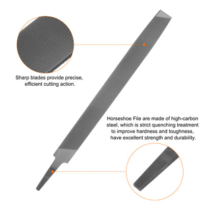 Harfington Feilenmühle 12 Zoll 5,3 mm Hochkohlenstoffstahl Einzelschnitt Flache Handraspel Feile zum Entgraten und Entfernen von Material