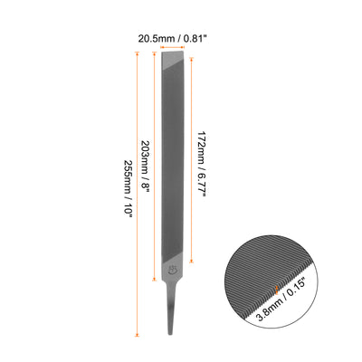 Harfington Mill File 8" High Carbon Steel Single Cut Flat Hand File