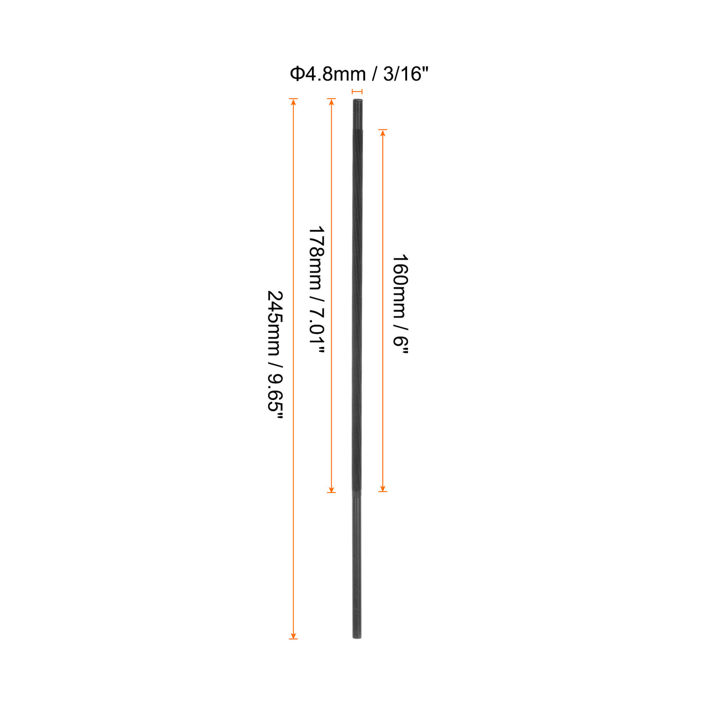 Harfington 2pcs Chainsaw File 3/16"(4.8mm) High Carbon Steel Round Hand Rasp for Sharpening