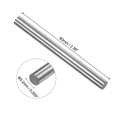 Harfington Uxcell Round Metal Rods 5.2mm x 60mm High Speed Steel (HSS) Lathe Bar Stock 10 Pcs