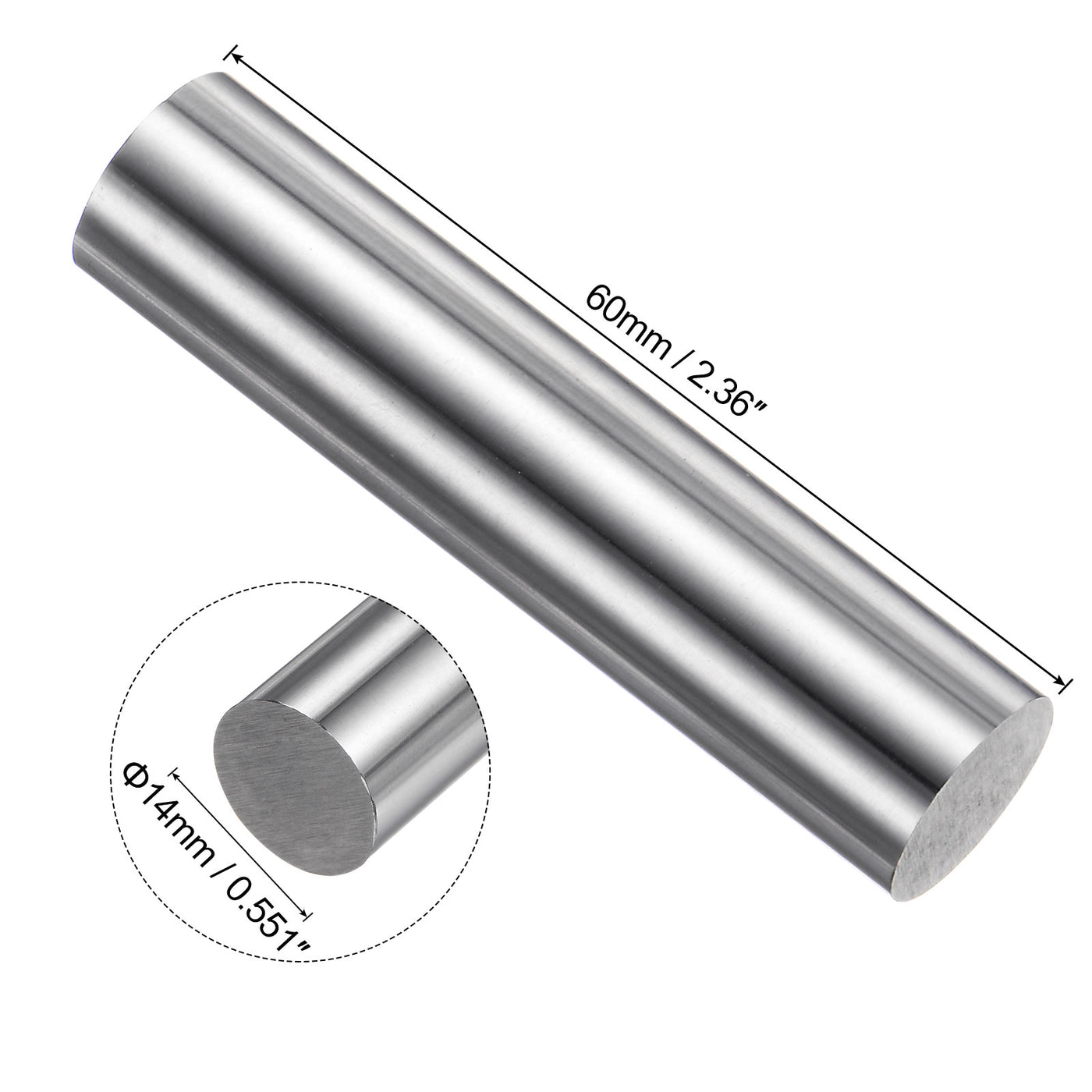 uxcell Uxcell Round Metal Rods 14mm x 60mm High Speed Steel (HSS) Lathe Bar Stock