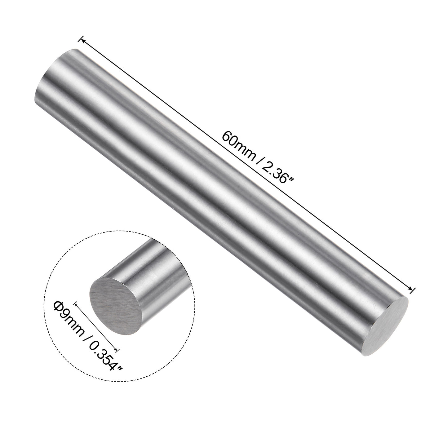 uxcell Uxcell Round Metal Rods 9mm x 60mm High Speed Steel (HSS) Lathe Bar Stock