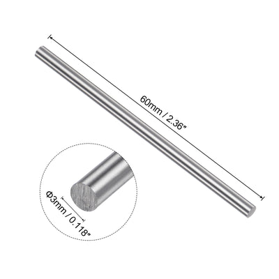 Harfington Uxcell Round Metal Rods 3mm x 60mm High Speed Steel (HSS) Lathe Bar Stock 20 Pcs