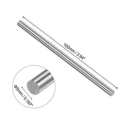 Harfington Uxcell Round Metal Rods 5mm x 100mm High Speed Steel (HSS) Lathe Bar Stock 10 Pcs