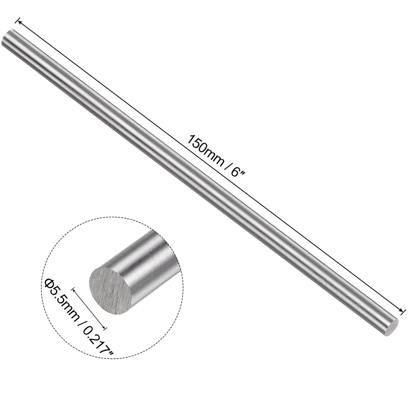 uxcell Uxcell Round Metal Rods 5.5mm x 150mm High Speed Steel (HSS) Lathe Bar Stock 10 Pcs