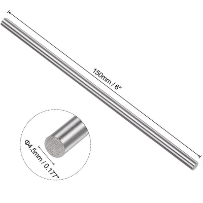 Harfington Uxcell Round Metal Rods 4.5mm x 150mm High Speed Steel (HSS) Lathe Bar Stock 5 Pcs