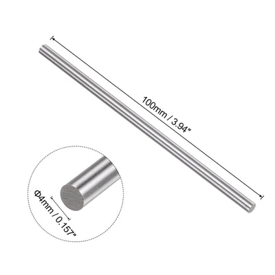 Harfington Uxcell Round Metal Rods 4mm x 100mm High Speed Steel (HSS) Lathe Bar Stock 10 Pcs