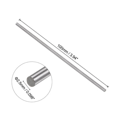 Harfington Uxcell Round Metal Rods 2.5mm x 100mm High Speed Steel (HSS) Lathe Bar Stock 5 Pcs