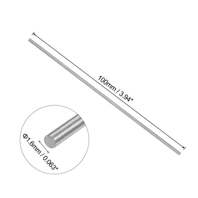 Harfington Uxcell Round Metal Rods 1.6mm x 100mm High Speed Steel (HSS) Lathe Bar Stock 5 Pcs