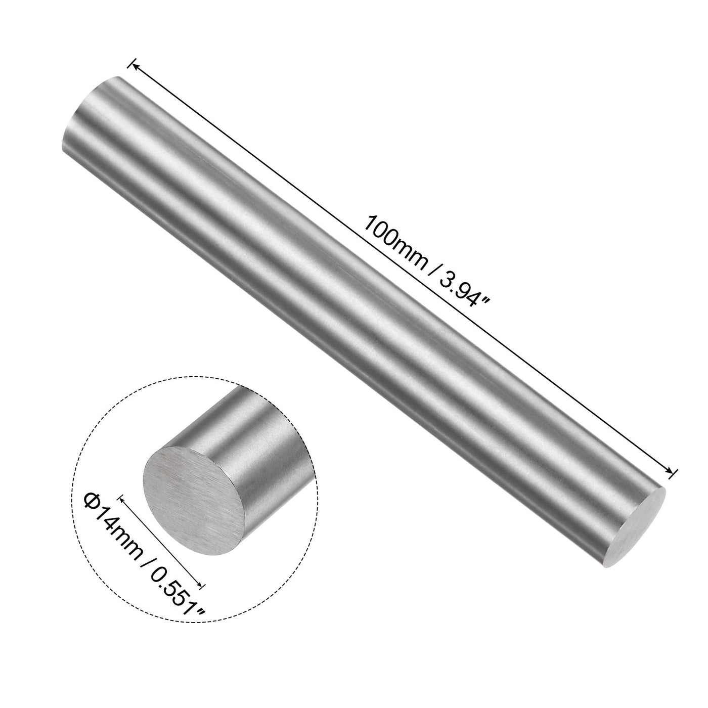 uxcell Uxcell Round Metal Rods 14mm x 100mm High Speed Steel (HSS) Lathe Bar Stock