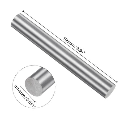 Harfington Uxcell Round Metal Rods 14mm x 100mm High Speed Steel (HSS) Lathe Bar Stock