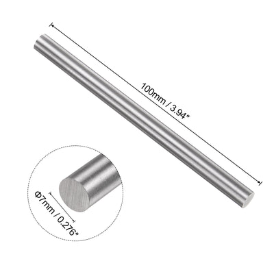 Harfington Uxcell Round Metal Rods 7mm x 100mm High Speed Steel (HSS) Lathe Bar Stock