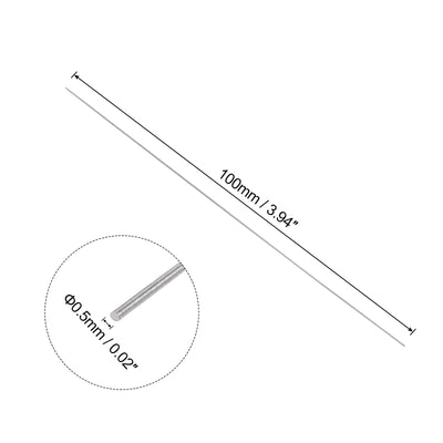 Harfington Uxcell Round Metal Rods 0.5mm x 100mm High Speed Steel (HSS) Lathe Bar Stock 20 Pcs