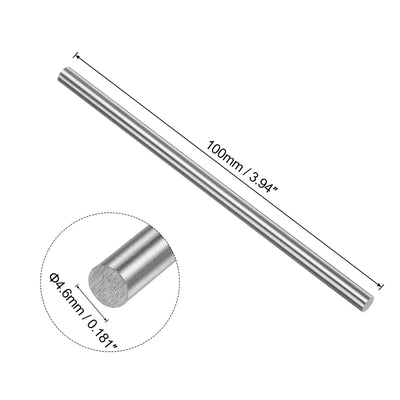 Harfington Uxcell Round Metal Rods 4.6mm x 100mm High Speed Steel (HSS) Lathe Bar Stock 2 Pcs