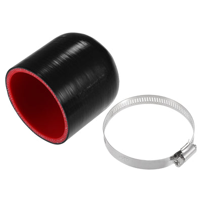 Harfington 1 Set 70mm 2.76" ID Universal Silicone Hose Cap Intake Vacuum Hose End Plug - Car for Coolant Heater Bypass Vacuum Water Port - Silicone Black Red