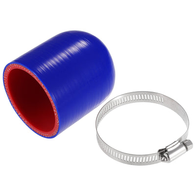 Harfington 1 Set 55mm 2.17" ID Universal Silicone Hose Cap Intake Vacuum Hose End Plug - Car for Coolant Heater Bypass Vacuum Water Port - Silicone Blue Red