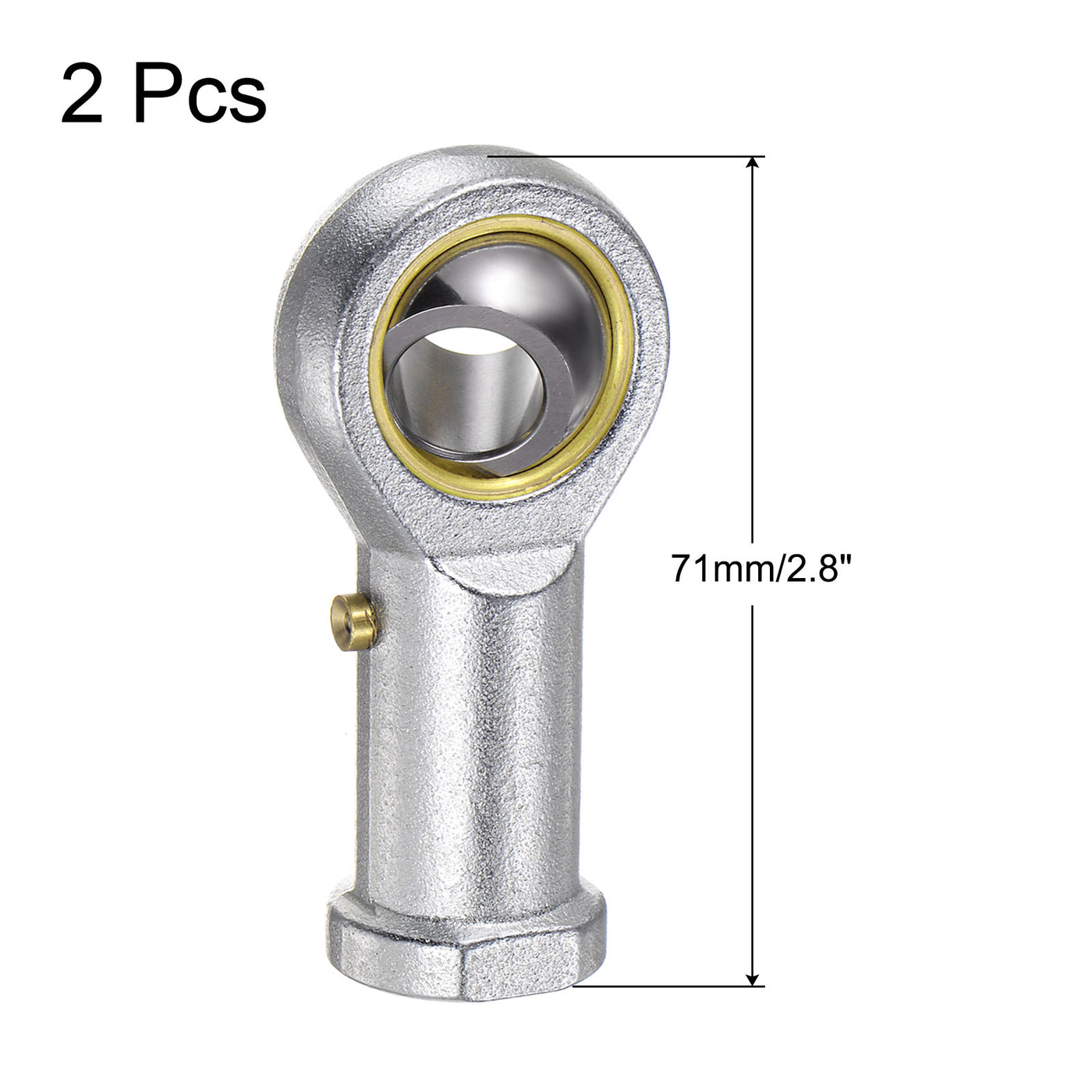 uxcell Uxcell 2pcs PHSB8 Female Rod End Bearing 1/2" Bore and 1/2-20 Left Hand Thread