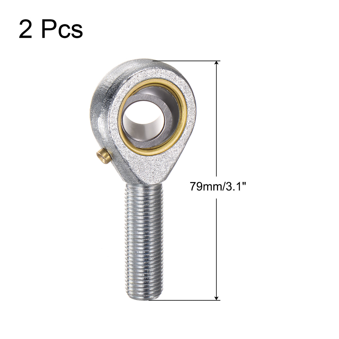 uxcell Uxcell 2pcs POSB8 Male Rod End Bearing 1/2" Bore and 1/2-20 Left Hand Thread