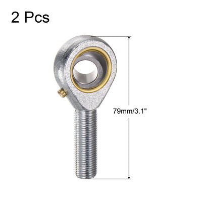 Harfington Uxcell 2pcs POSB8 Male Rod End Bearing 1/2" Bore and 1/2-20 Left Hand Thread