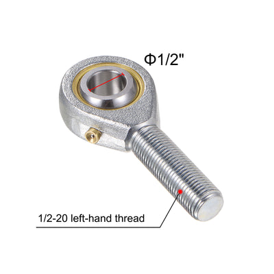 Harfington Uxcell 2pcs POSB8 Male Rod End Bearing 1/2" Bore and 1/2-20 Left Hand Thread