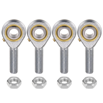 Harfington Uxcell 4pcs POSB8 Male Rod End Bearing 1/2" Bore and 1/2-20 Left Hand Thread