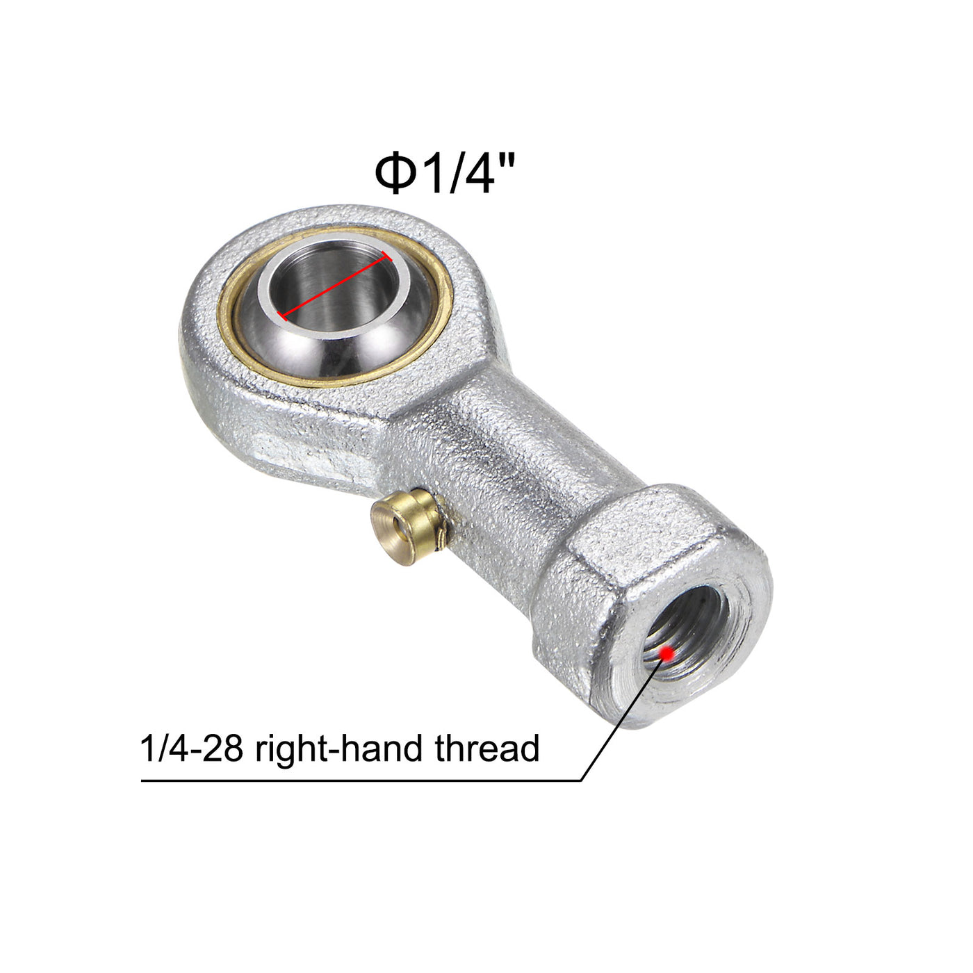 uxcell Uxcell 4pcs PHSB4 Female Rod End Bearing 1/4" Bore and 1/4-28 Right Hand Thread