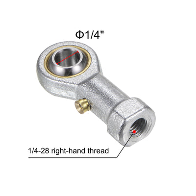 Harfington Uxcell 4pcs PHSB4 Female Rod End Bearing 1/4" Bore and 1/4-28 Right Hand Thread