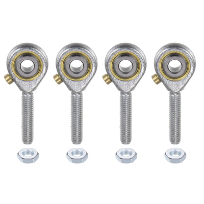 Harfington Uxcell 4pcs POSB3 Male Rod End Bearing 3/16" Bore and #10-32 Right Hand Thread