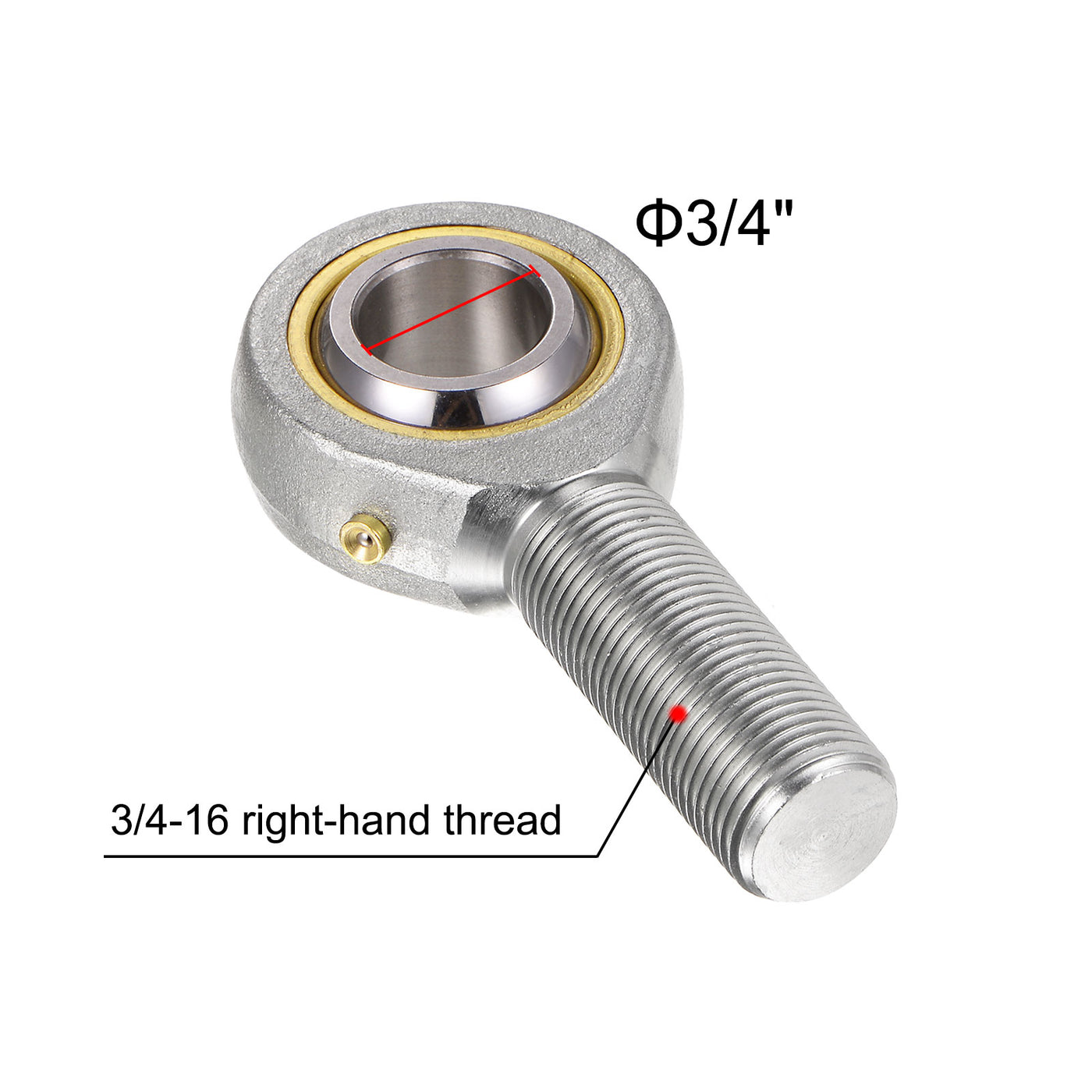 uxcell Uxcell 2pcs POSB12 Male Rod End Bearing 3/4" Bore and 3/4-16 Right Hand Thread