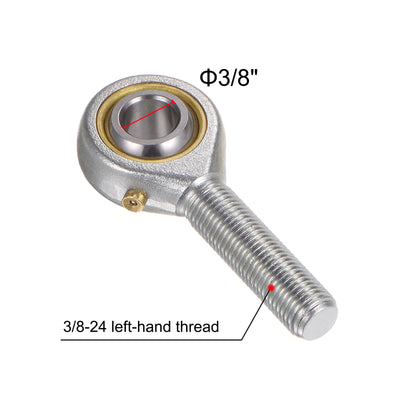 Harfington Uxcell 2pcs POSB6 Male Rod End Bearing 3/8" Bore and 3/8-24 Left Hand Thread