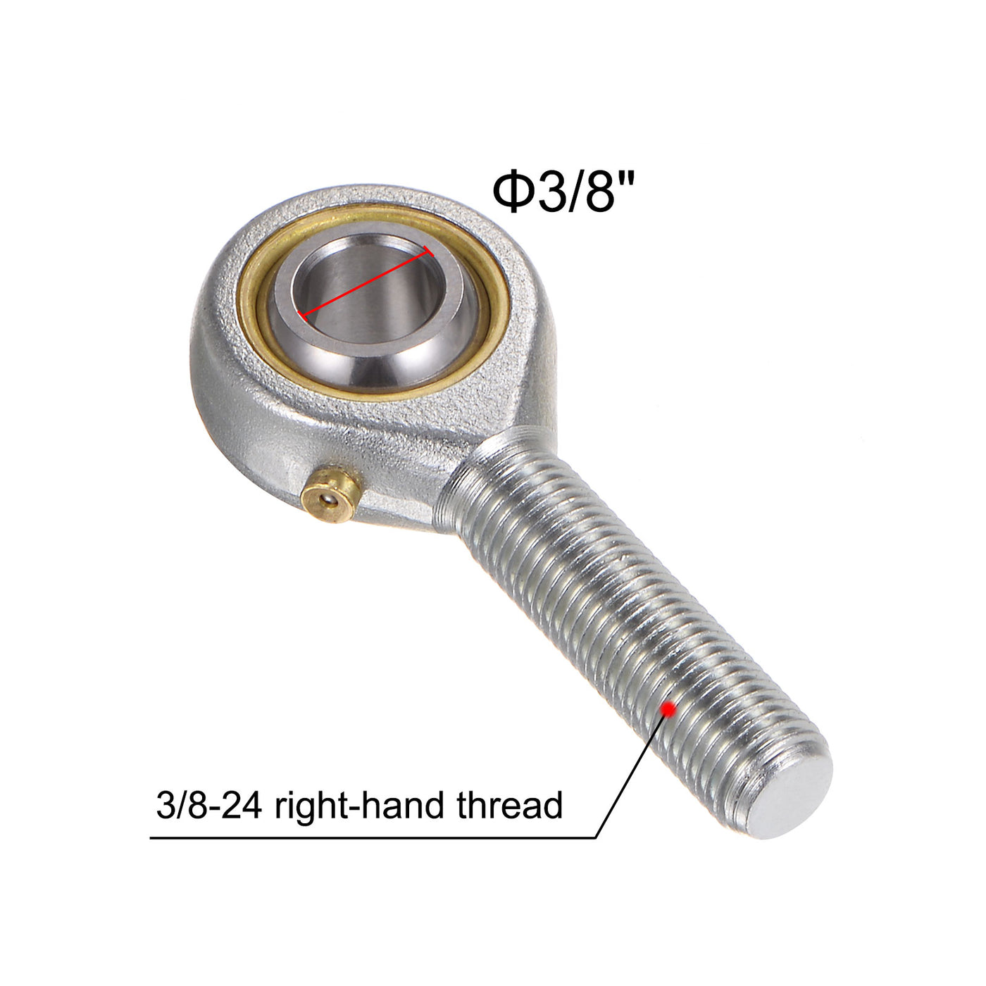 uxcell Uxcell 4pcs POSB6 Male Rod End Bearing 3/8" Bore and 3/8-24 Right Hand Thread