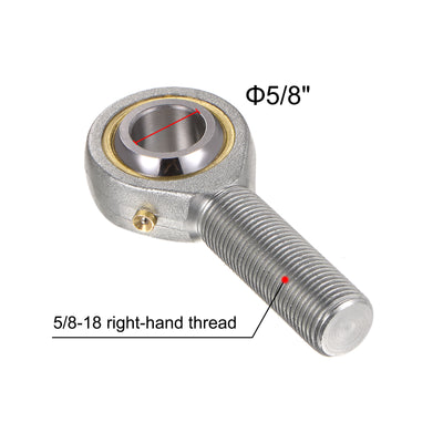 Harfington Uxcell 2pcs POSB10 Male Rod End Bearing 5/8" Bore and 5/8-18 Right Hand Thread