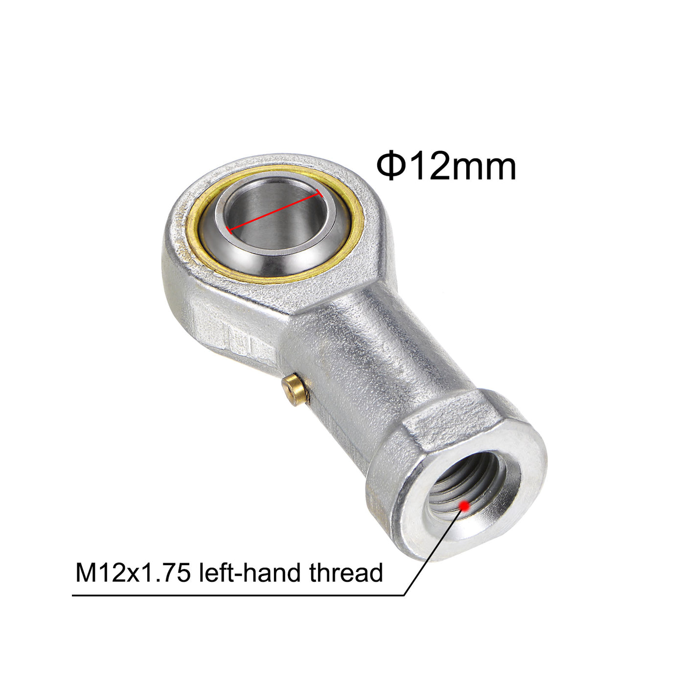 uxcell Uxcell 2pcs PHSA12 Female Rod End Bearing M12 Bore and M12x1.75 Left Hand Thread