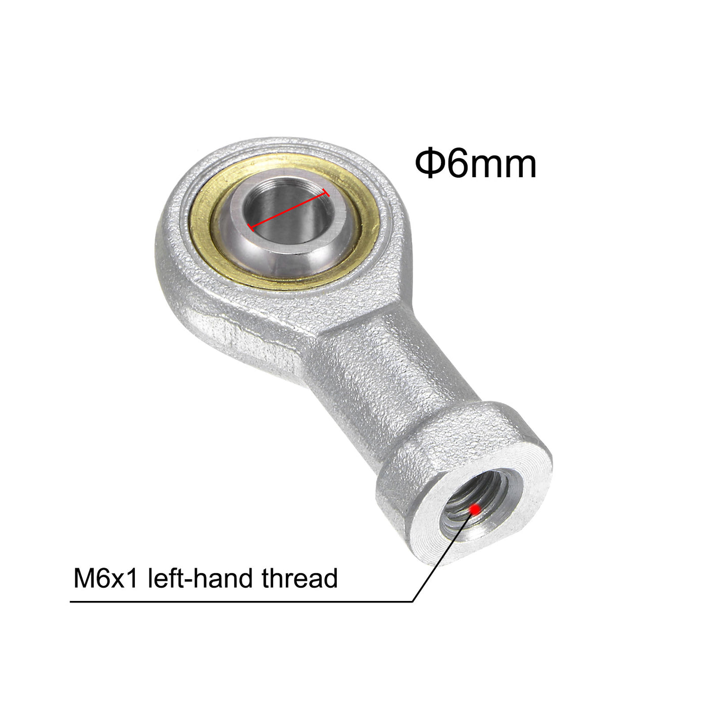 uxcell Uxcell 2pcs PHSA6 Female Rod End Bearing M6 Bore and M6x1.0 Left Hand Thread