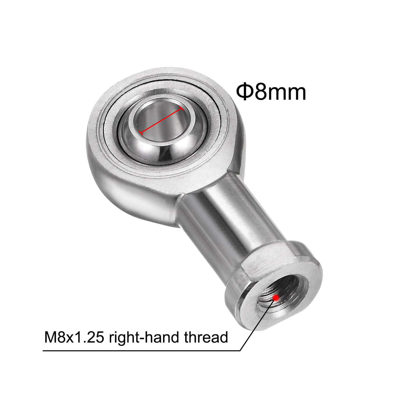 uxcell Uxcell 2pcs SSI8T/K Female Rod End Bearing M8 Bore and M8x1.25 Right Hand Thread