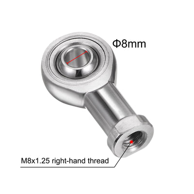 Harfington Uxcell 2pcs SSI8T/K Female Rod End Bearing M8 Bore and M8x1.25 Right Hand Thread