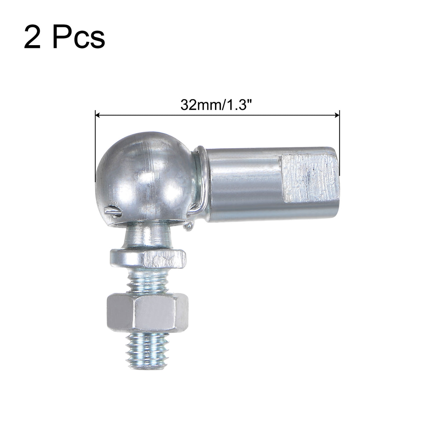 uxcell Uxcell 2pcs CS10 M6 Angle Ball Joint, M6x1.0 Right Hand Thread, A3-Steel