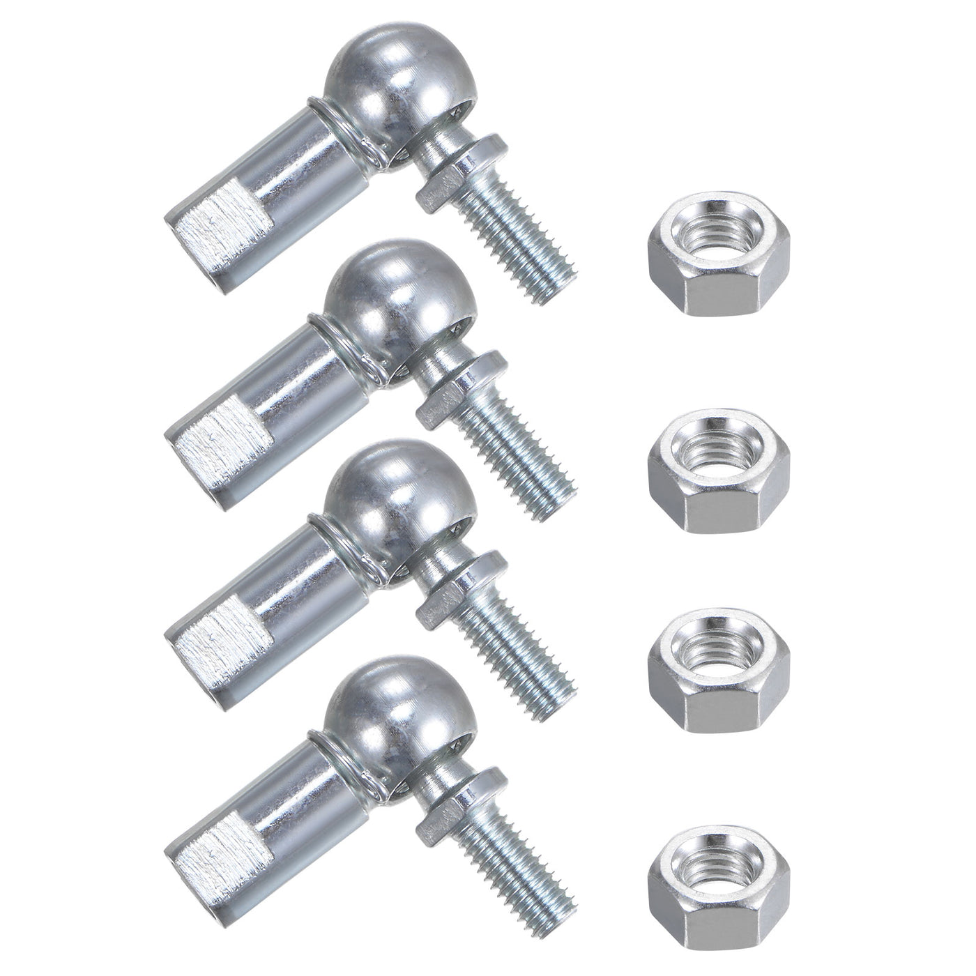 uxcell Uxcell 4pcs CS10 M6 Angle Ball Joint, M6x1.0 Right Hand Thread, A3-Steel