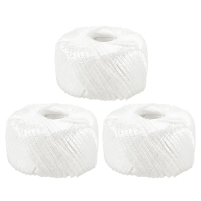 Harfington Polyester Nylon Plastic Rope Twine Household Bundled,80m Length,3 Pcs(White)