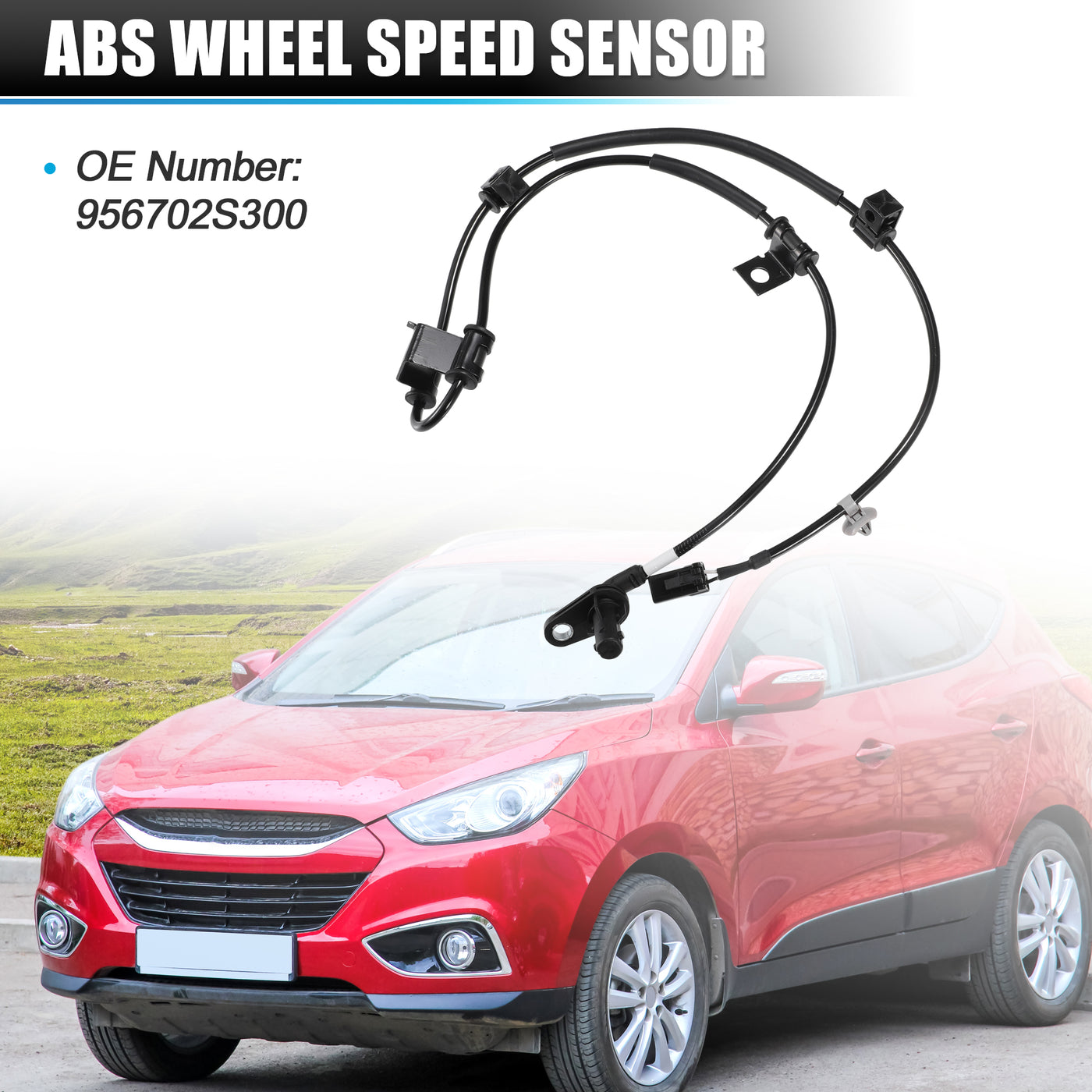 X AUTOHAUX Vorderer linker ABS-Raddrehzahlsensor Getriebegeschwindigkeitssensor für Hyundai Ix35 2009-2024 Nr. 956702S300