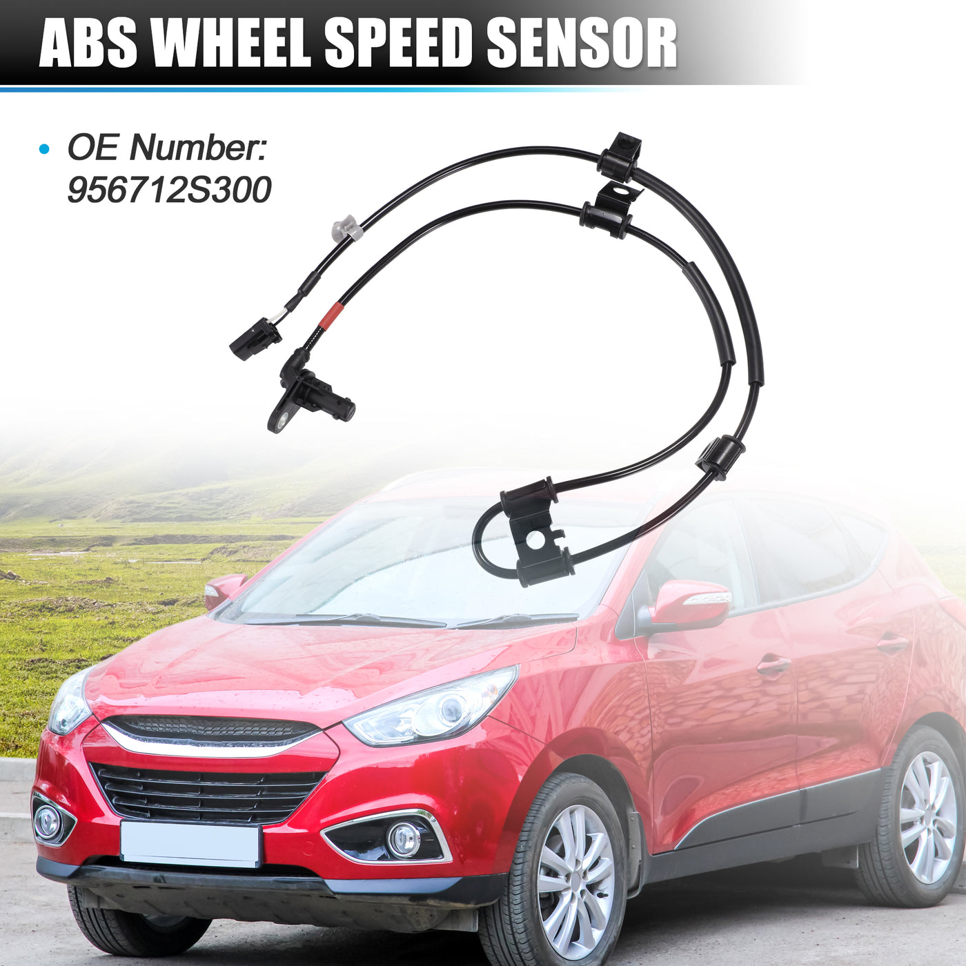 X AUTOHAUX Vorderer rechter ABS-Raddrehzahlsensor Übertragungsgeschwindigkeitssensor für Hyundai Ix35 2009-2024 Nr. 956712S300