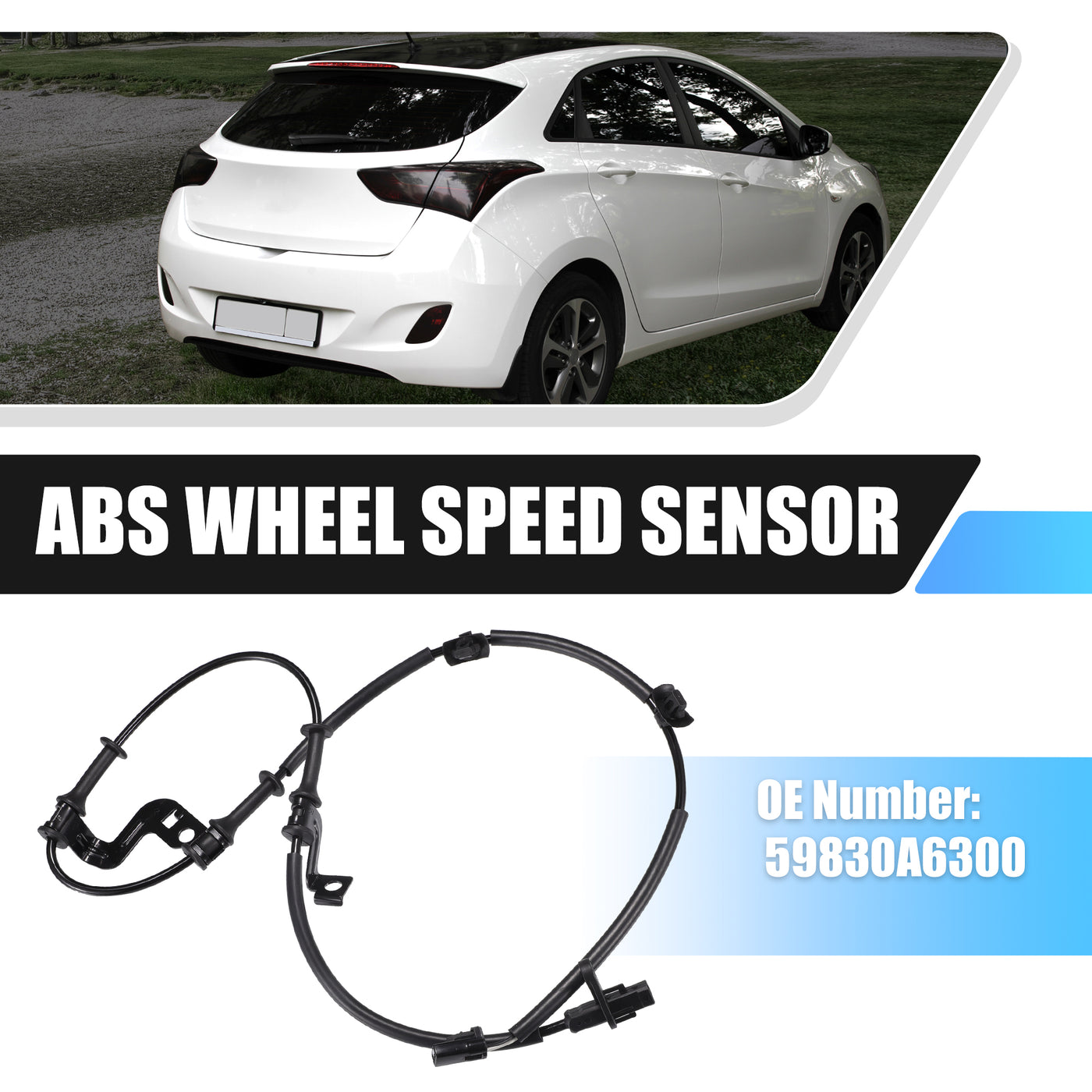 X AUTOHAUX Vorderer rechter ABS-Raddrehzahlsensor Getriebegeschwindigkeitssensor für Hyundai I30 2. Generation 2011-2021 Nr. 59830A6300