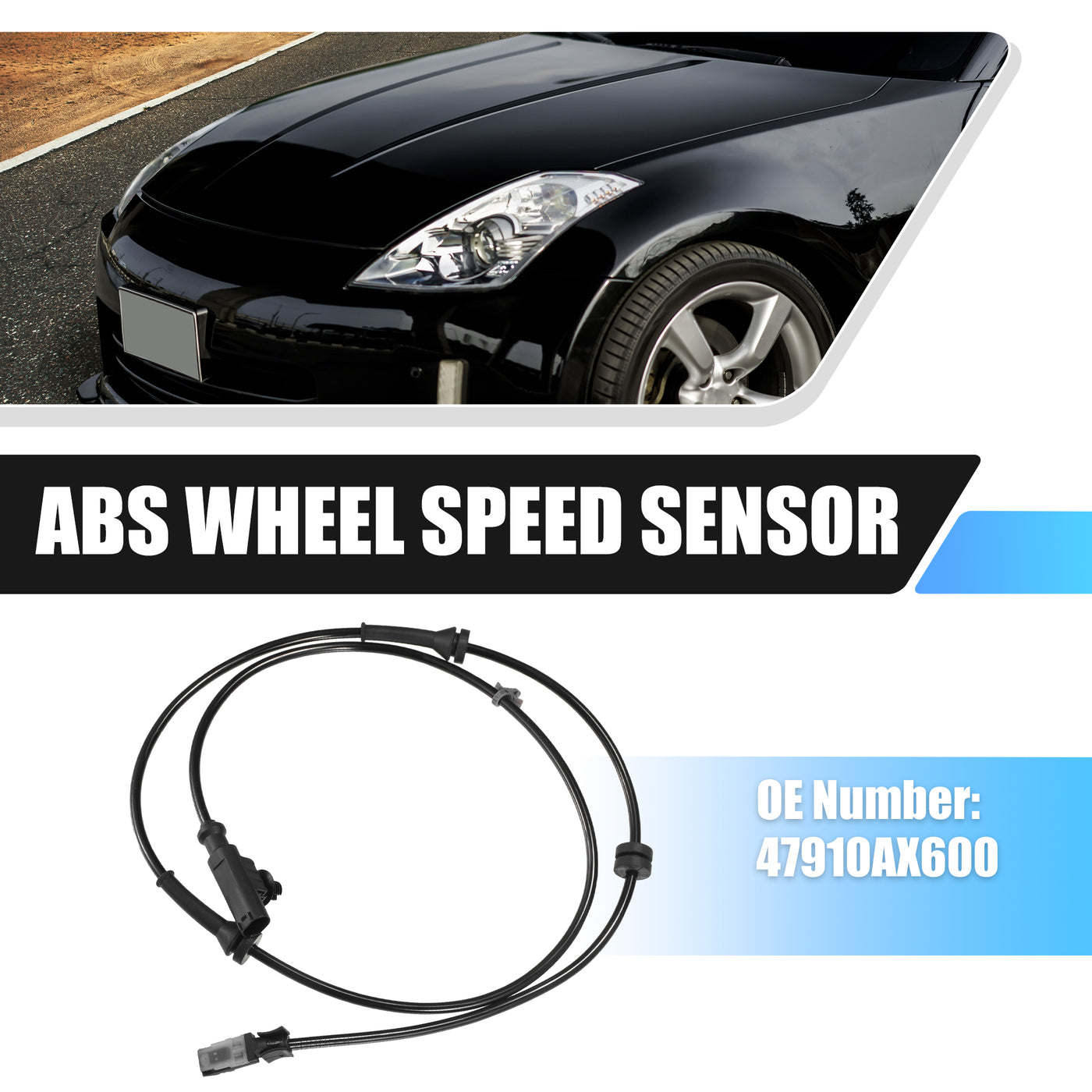 X AUTOHAUX Vorderer linker rechter ABS-Raddrehzahlsensor Übertragungsgeschwindigkeitssensor für Nissan Mk3 2003-2010 Nr. 47910AX600