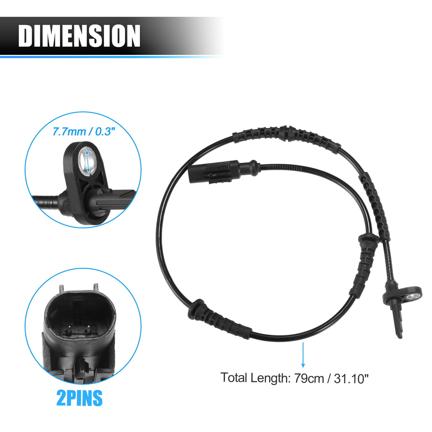 X AUTOHAUX Hinten Links Rechts ABS Raddrehzahlsensor Getriebegeschwindigkeitssensor für Fiat Panda 169 2003-2023 Nr. 51713211