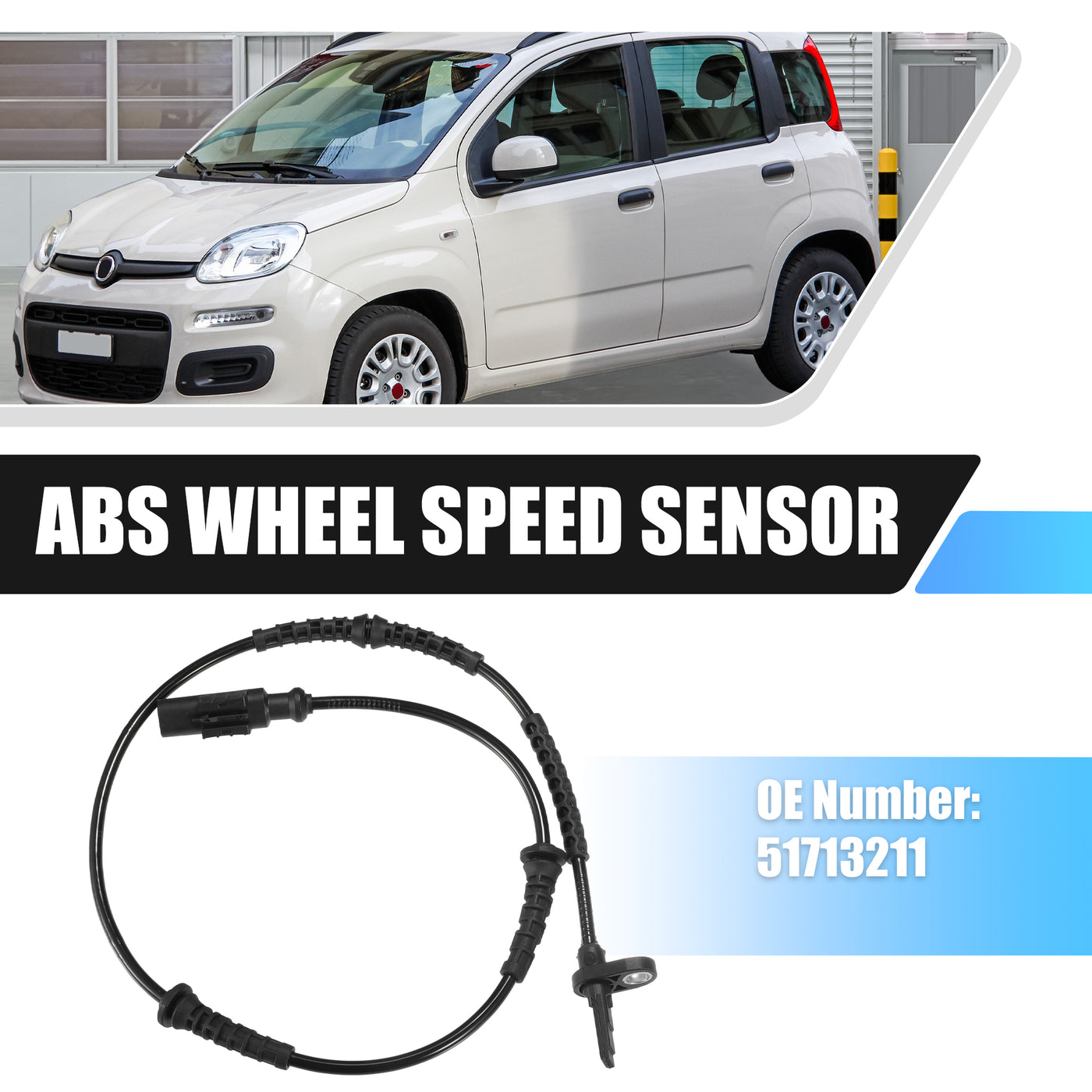 X AUTOHAUX Hinten Links Rechts ABS Raddrehzahlsensor Getriebegeschwindigkeitssensor für Fiat Panda 169 2003-2023 Nr. 51713211