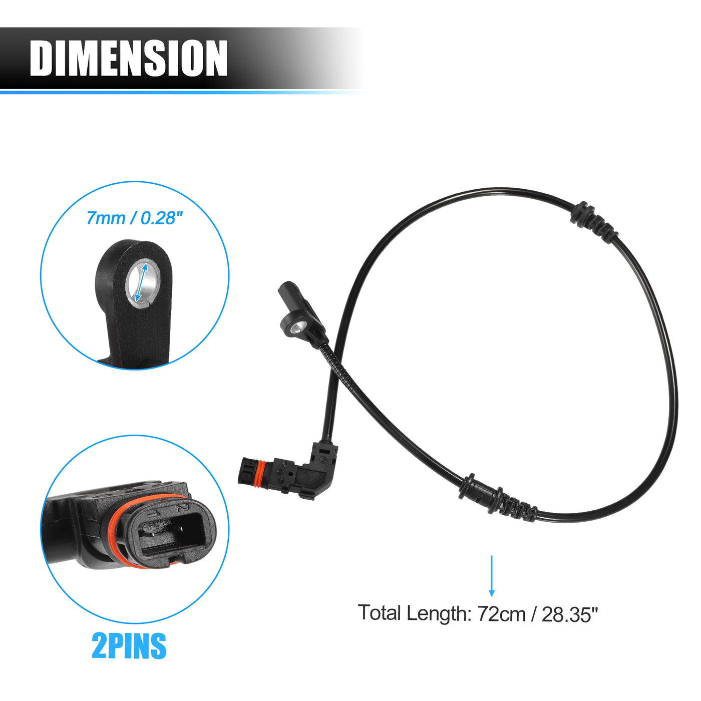 X AUTOHAUX Vorderer linker rechter ABS-Raddrehzahlsensor Übertragungsgeschwindigkeitssensor für Mercedes-Benz C-Klasse W204 2011-2015 Nr. A2049057900