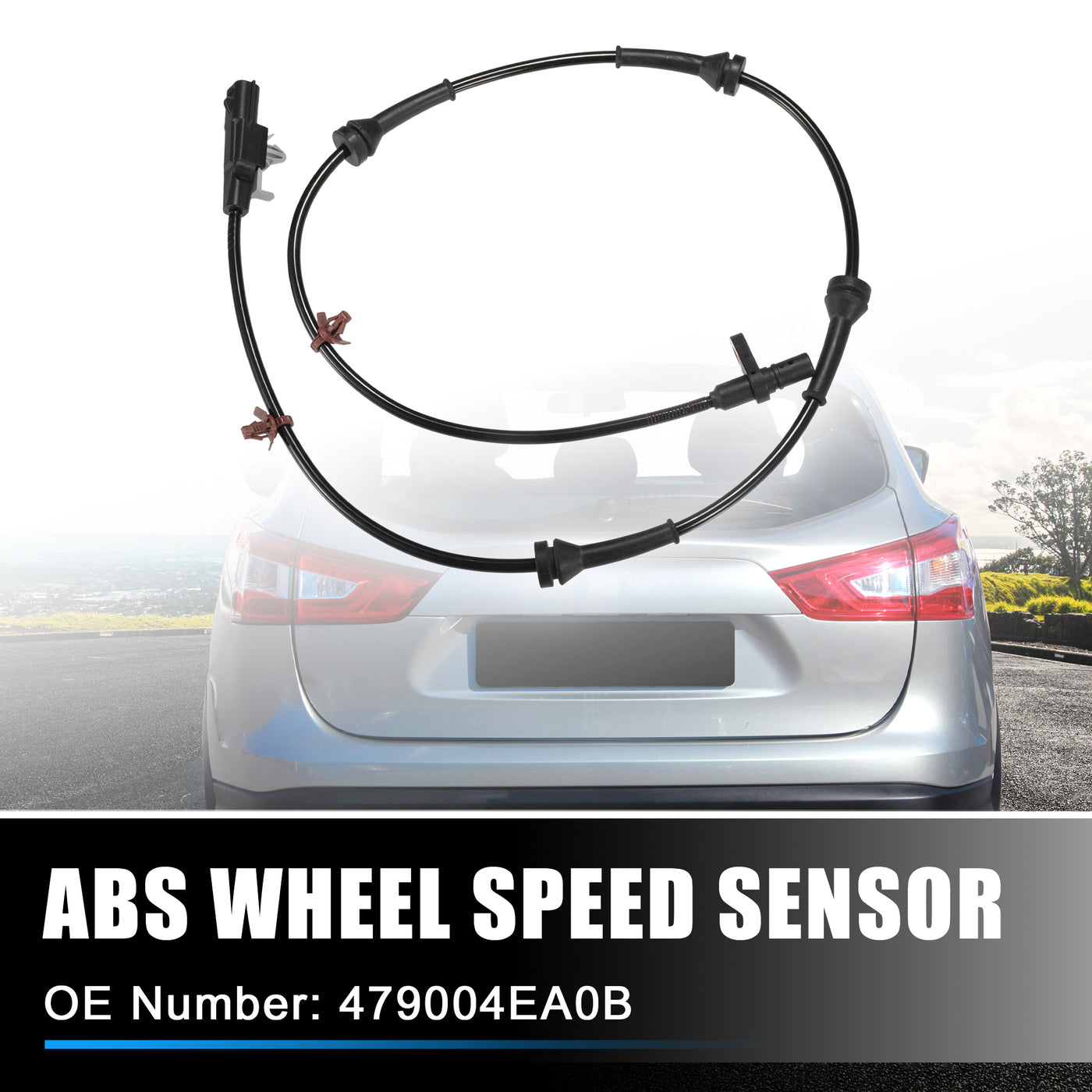 X AUTOHAUX Rear Left Right ABS Wheel Speed Sensor Transmission Speed Sensor for Nissan Qashqai Mk2 J11 2WD 2013-2021 No.479004EA0B